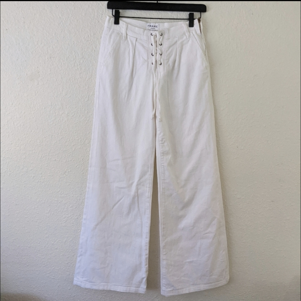 Frame Denim White Flare & Wide Leg Jeans